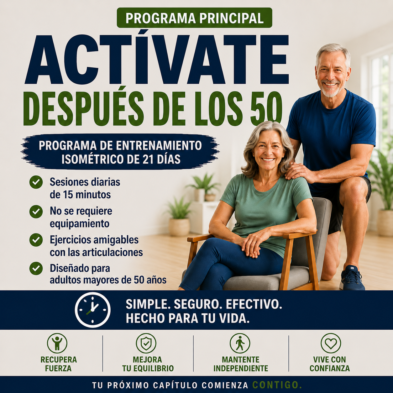 Portada de Actívate Después de los 50: El plan de 21 días